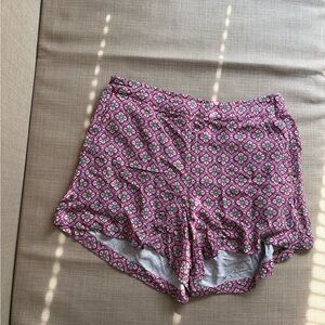 Old Navy Pink and White Patterned Playa Shorts